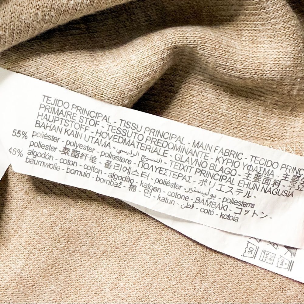 ZARA Cropped Sweatshirt in Camel Beige Soft & Cozy – Size M - Picture 5 of 7